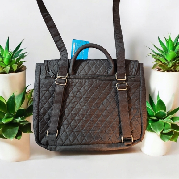 NWOT Black 3-in-1 Messenger Bag up to 13" Wide x 10" Length Tablets with Straps - Picture 3 of 7